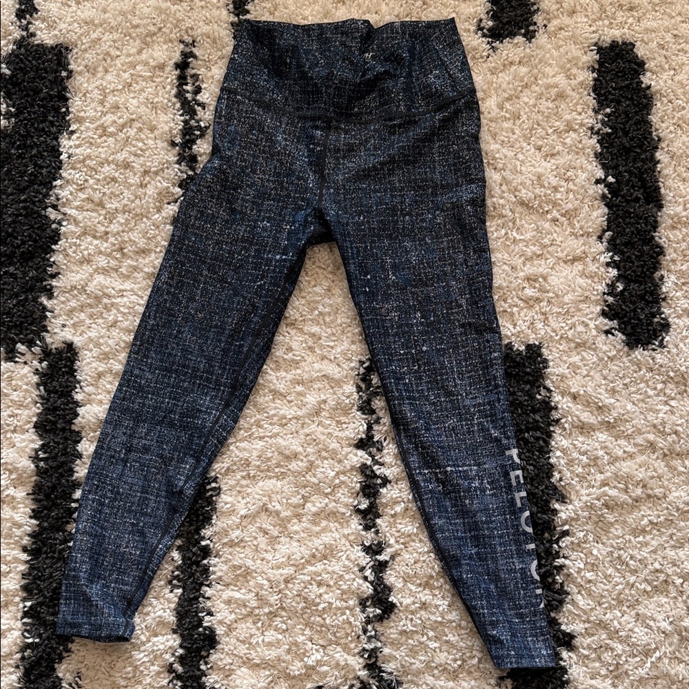 Blue Patterned Leggings peloton with
